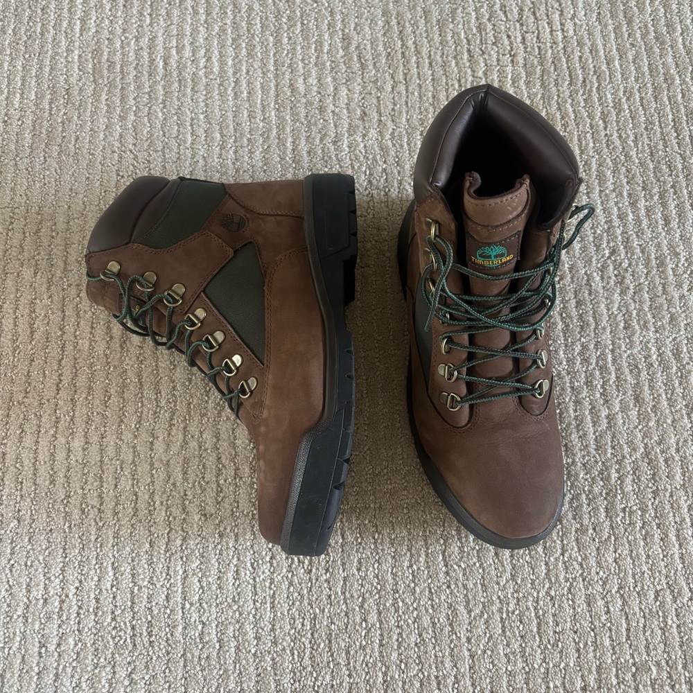 Timberland Brown and Green Hiking Boots with Ankle Support